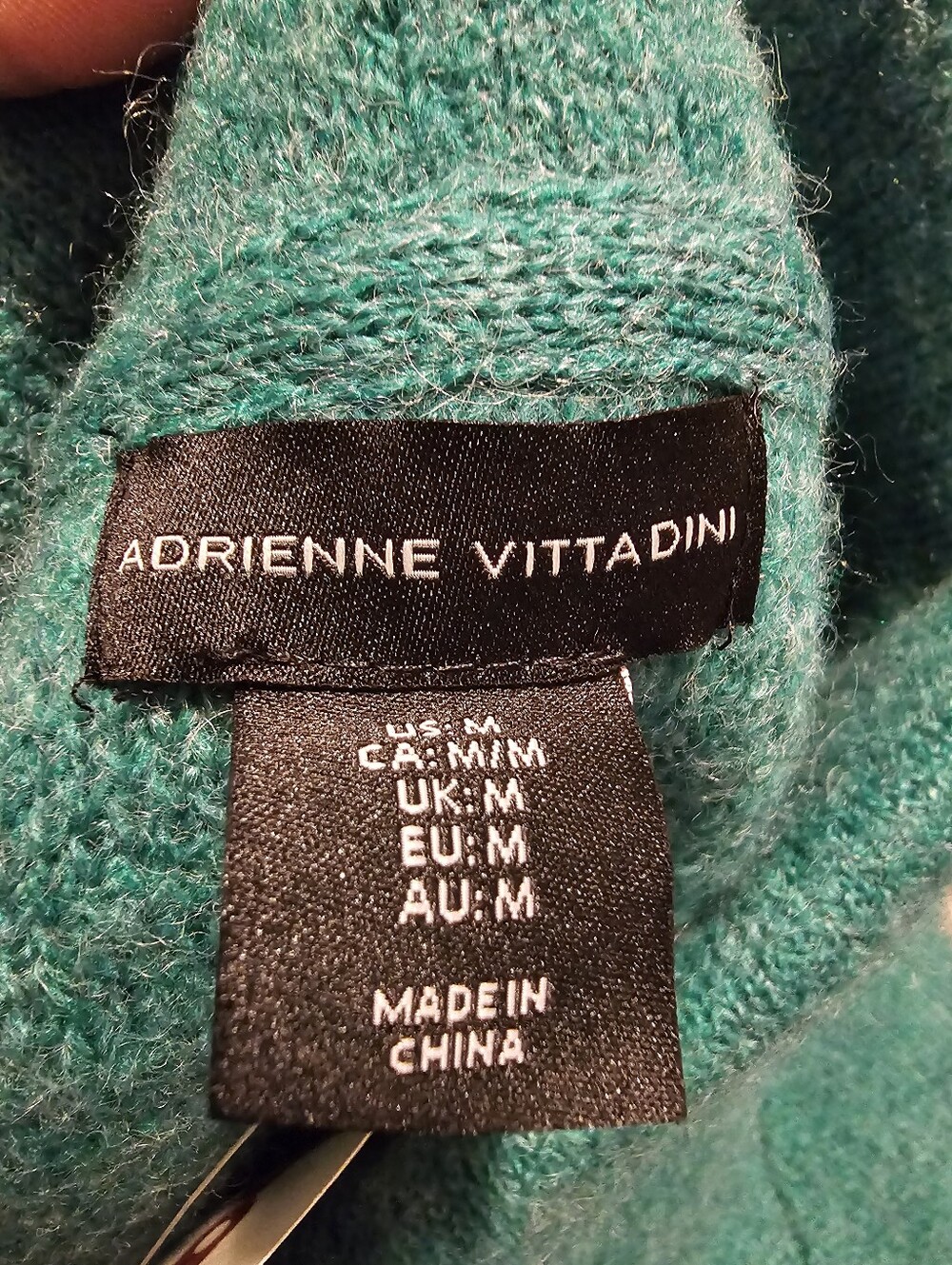 Adrienne Vittadini NWT Teal Draped Cowl Neck Sweater with Brooch Sz M - Picture 4 of 6